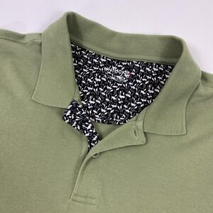UNTUCKit Polo Shirt Mens XL Green Gondola Contrast Floral Pima Cotton Peru